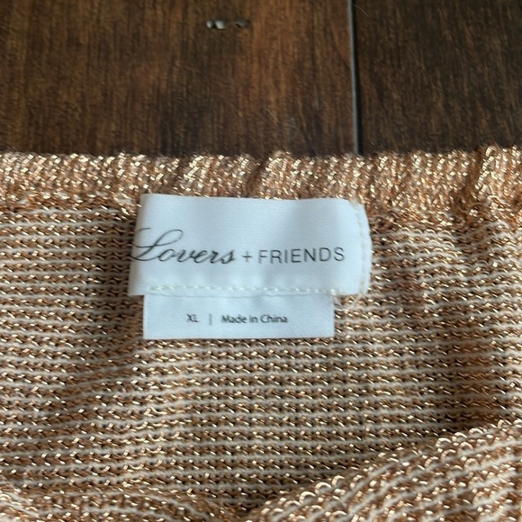 Lovers & Friends Nayelli off the shoulder Top Long sleeved Cropped Metallic XL - Picture 7 of 12